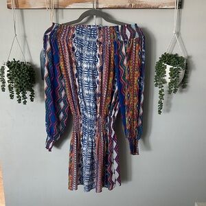 Ramy Brook Off-Shoulder Multicolor beach xs coverup Printed Dress